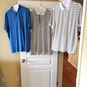 IZOD Blue Stretch Shirt (2X, Regular fit) Striped Nautica White Shirts (2X Class